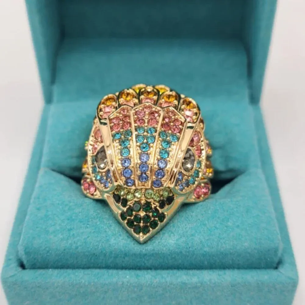 Kurt Geiger Rainbow Pave Eagle Cocktail Ring NWT! NEW! Size 7